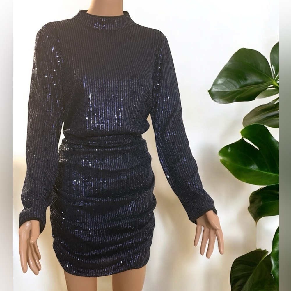 Elegant Black Sequin Dress